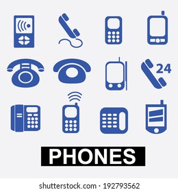 juegos de iconos de teléfonos, vector