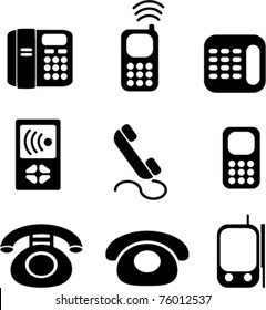 phones icons, signs, vector illustations