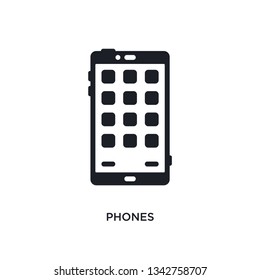 phones isolated icon. simple element illustration from electronic devices concept icons. 