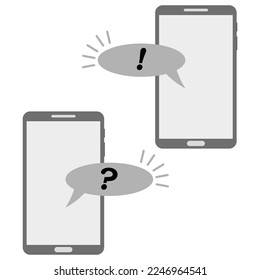 Phones messages icons. Chat dialogue bubble text. Vector illustration.