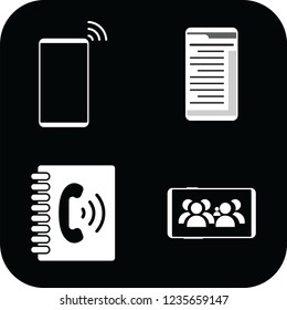 Phones . Set outline icon EPS 10 vector format.