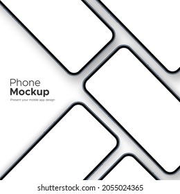 Phones for Showcase Mobile App Design, Isolated on White Background. Vector Illustration