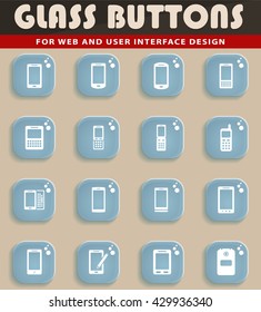 Phones simply symbols for web and user interface