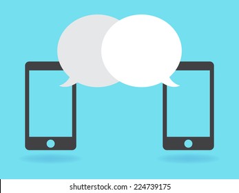 phones with speech bubble
