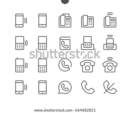 Phones UI Pixel Perfect Well-crafted Vector Thin Line Icons 48x48 Ready for 24x24 Grid for Web Graphics and Apps with Editable Stroke. Simple Minimal Pictogram Part 1-2