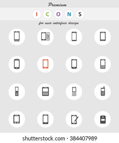 Phones vector icons for web sites and user interface