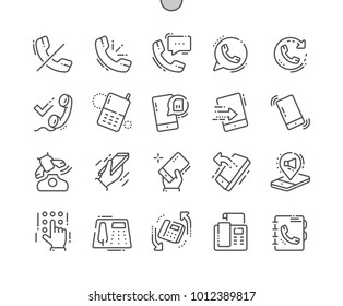 Phones Well-crafted Pixel Perfect Vector Thin Line Icons 30 2x Grid for Web Graphics and Apps. Simple Minimal Pictogram