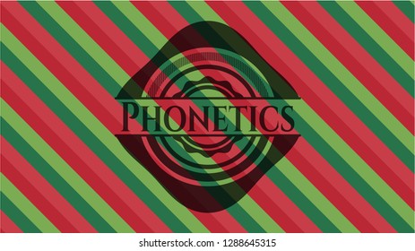 Phonetics christmas emblem background.
