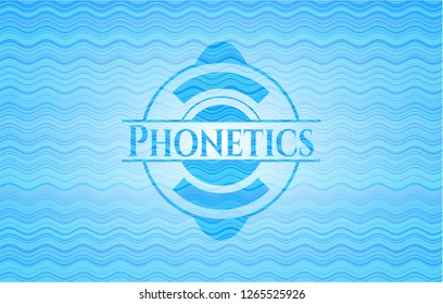 Phonetics water concept emblem background.