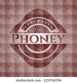 Phoney red seamless badge with geometric background.