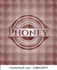 Phoney red seamless geometric pattern emblem. Seamless.