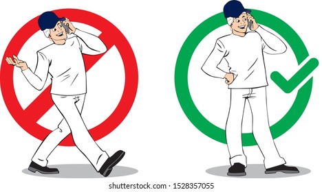 phoning walking cell phone worker