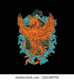 phonix illustration design for brand or etc