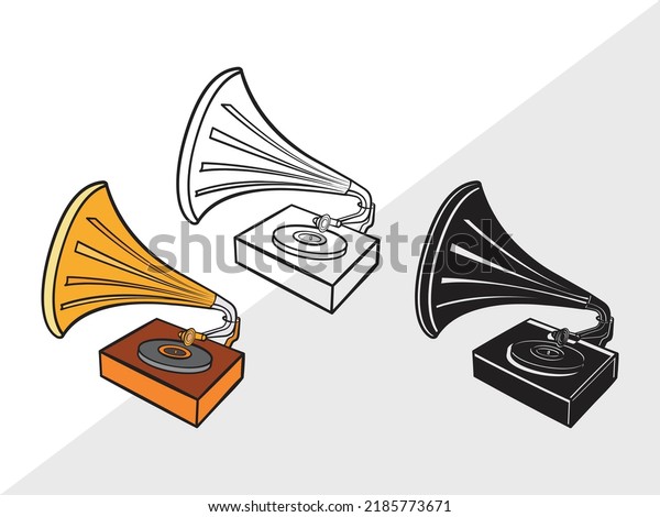 Phonograph Clipart Svg Printable Vector Illustration 库存矢量图（免版税）2185773671 | Shutterstock