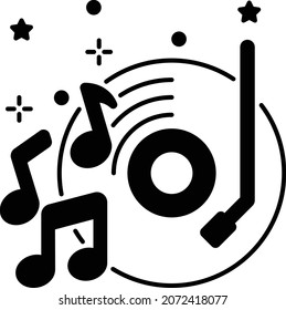 phonograph disc record Concept, Gramophone Vector Icon Design, Party Celebrations Symbol, Winter Holiday Season Sign, New Year and Christmas Stock Illustration