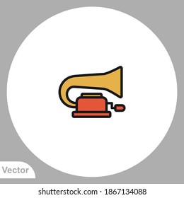 Phonograph icon sign vector,Symbol, logo illustration for web and mobile