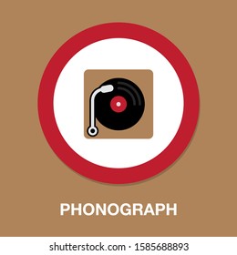 Phonograph Icon - Vector Music Player