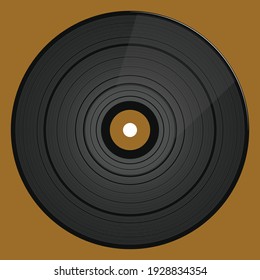 Phonograph record blank vinyl record vector art illustration.