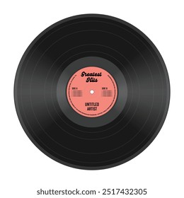 A phonograph record or a vinyl record. EPS 10 Vector Graphic Isolated on White Background.