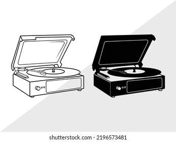 Phonograph Svg Printable Vector Illustration Stock Vector (Royalty Free ...