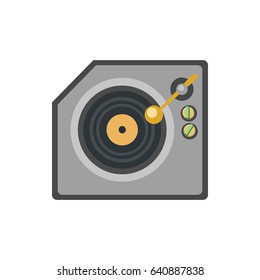 Phonograph turntable flat icon