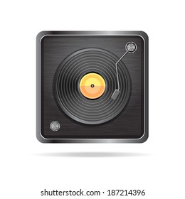 Phonograph turntable. Vinyl Record Player Icon