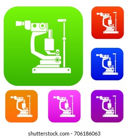Phoropter set icon in different colors isolated vector illustration. Premium collection