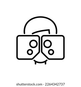 Phoropter thin line icon. Medical equipment. Vision examination. Ophthalmology vector illustration.