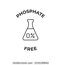 Phosphate free label icon in black line style icon, style isolated on white background
