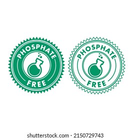 Phosphate free logo template illustration. Vector chemical test tube seal and phosphate free product warranty seal
