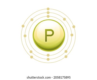Phosphorus capsule with molecular structure vector illustration