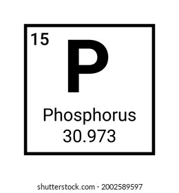 Phosphorus chemical element periodic table icon. Phosphorus atom symbol vector