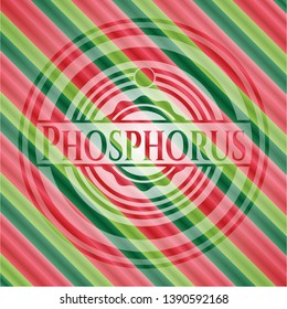 Phosphorus christmas style badge. Vector Illustration. Detailed.