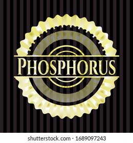 Phosphorus golden emblem. Vector Illustration. Detailed.