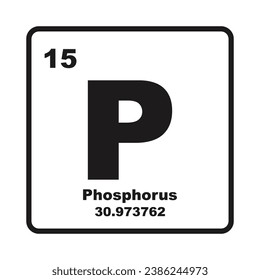 Phosphorus icon, chemical element in the periodic table.