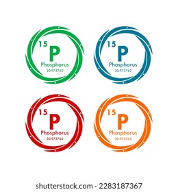 phosphorus icon set. vector template illustration  for web design