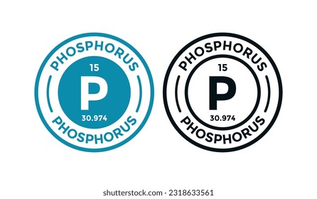PHOSPHORUS logo badge design. this is chemical element of periodic table symbol. Suitable for business, technology, molecule, atomic symbol 