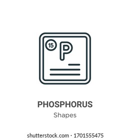 Phosphorus outline vector icon. Thin line black phosphorus icon, flat vector simple element illustration from editable shapes concept isolated stroke on white background