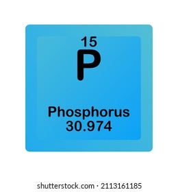 Phosphorus P Chemical Element vector illustration diagram, with atomic number and mass. Simple flat dark gradient design for education, lab, science class.