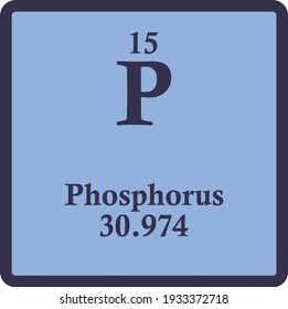 Phosphorus P Non reactive metal Chemical Element vector illustration diagram, with atomic number and mass. Simple outline design for education, lab, science class.
