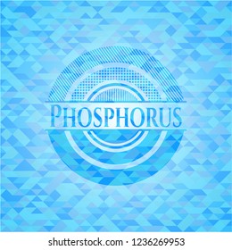 Phosphorus realistic light blue emblem. Mosaic background