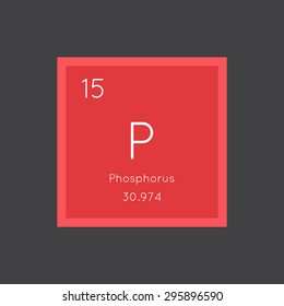 Phosphorus simple style tile icon. Chemical element of periodic table. Vector illustration EPS8