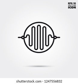 Phot cell line icon. Electronic component vector symbol.