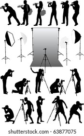 Photo accessories - studio equipment, working with vectors