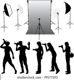 Photo accessories - studio equipment, working with vectors