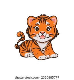 Photo adorable tiger stickers cute vector illustrations perfect