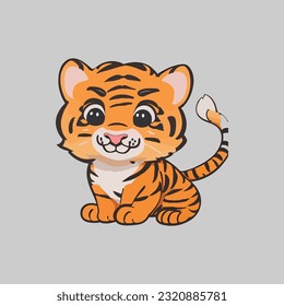 Photo adorable tiger stickers cute vector illustrations perfect