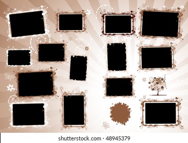 Photo album design page. Insert your photo into frames