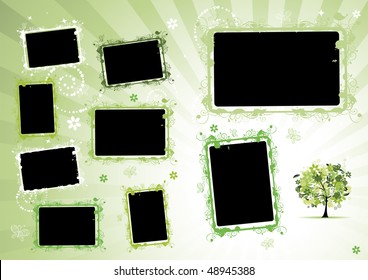 Photo album design page. Insert your photo into frames