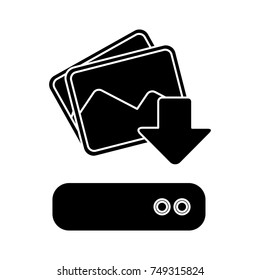 photo album downloading icon